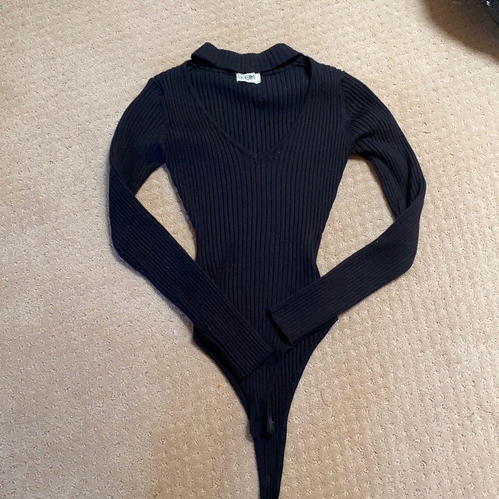 Lf choker ribbed bodysuit